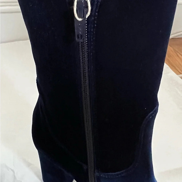 Pinko Jeans Bootie Velvet Fabric Blue Womens Size EU 39 US 9 NWB - Picture 9 of 9